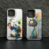 Graffiti Painted Cartoon Animal Soft Silicone Case for iPhone 14 13 12 series