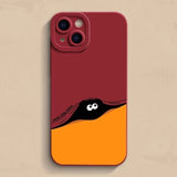 Funny Hide and Seek Color Block Silicone Soft Case For iPhone 14 13 12 series