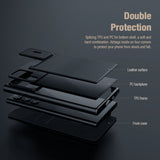 Leather Case with Slide Camera Cover for Samsung Galaxy S23 Ultra Plus