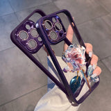 No Yellowing Dream Rose Diamond Lens Protection Case For iPhone 14 13 12 series