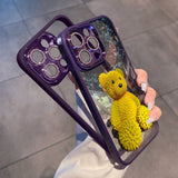 Durian Bear Diamond Lens Protection Case For iPhone 14 13 12 series