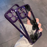 Goth Lily Diamond Lens Protection Soft Case For iPhone 14 13 12 series