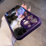 Goth Lily Diamond Lens Protection Soft Case For iPhone 14 13 12 series