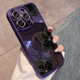 Goth Lily Diamond Lens Protection Soft Case For iPhone 14 13 12 series