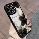 Goth Lily Diamond Lens Protection Soft Case For iPhone 14 13 12 series