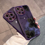 Goth Lily Diamond Lens Protection Soft Case For iPhone 14 13 12 series