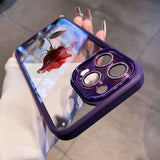 Smoking Rose Diamond Lens Protection Case For iPhone 14 13 12 series