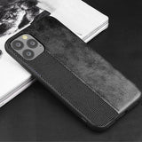 Retro PU Leather Splice Pattern Shockproof Case For iPhone 11 Series