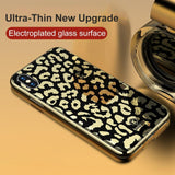 Plating Glass Leopard Print Case For iPhone X XS MAX XR 7 8 Plus 6 6S