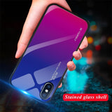Tempered Glass Phone Case For iphone XS MAX XR X 8 7 6 6s Plus Cases Gradient Color