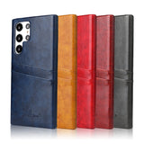 Card Slot Wallet Oil Wax Leather Case For Samsung Galaxy S23 S22 Ultra Plus