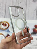Matte Glossy Color Magnetic Wireless Magnet RingTransparent Armor Hard Case for iPhone 15 14 13 series