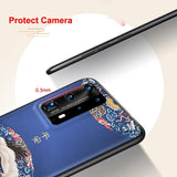 PU Leather 3D Relief Shockproof Case for Huawei SmartPhone
