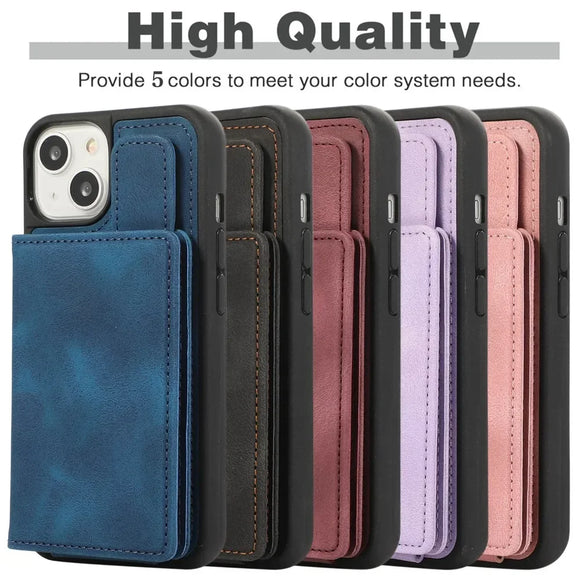 Magsafe Magnetic PU Leather Card Slot Holder Kickstand Wallet Case For iPhone 15 14 13 12 series