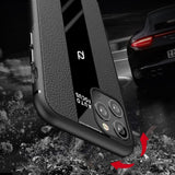 Splicing PU Soft Leather Skin Pattern Acrylic Glass Cover Case for iPhone X XS XR Max 11 Pro Max