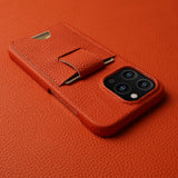 Premium Card Holder Slots Genuine Leather Case For iPhone 15 14 13 Series