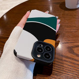Color Patchwork Premium Soft Silicone Case For iPhone 14 13 12 series