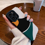 Color Patchwork Premium Soft Silicone Case For iPhone 14 13 12 series