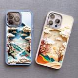 Printing Landscape Creative Mountains Shockproof Soft Case For iPhone 15 14 13 12 Series