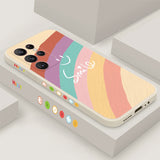 Happy Rainbow Pattern Silicone Case For Samsung Galaxy S23 S22 S21 Ultra Plus