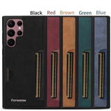 Retro Card Holder Wallet PU Leather Case for Samsung Galaxy S23 S22 S21 series