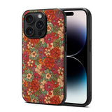 Retro Flower Leather Protective Soft Case for iPhone 15 14 13 12 series