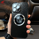 Retro Moon Stone Magsafe Wireless Charging Camera Film Protector Case For iPhone 14 13 12 series