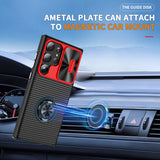 Magnetic Armor Camera Protector Car Holder Shockproof Silicone Case For Samsung Galaxy S23 series