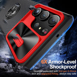 Magnetic Armor Camera Protector Car Holder Shockproof Silicone Case For Samsung Galaxy S23 series