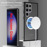 Magnetic Wireless Charging Metal Camera Protection Matte Case For Samsung Galaxy S23 series