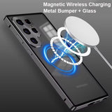 Magnetic Wireless Charging Metal Camera Protection Matte Case For Samsung Galaxy S23 series