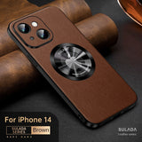 Magnetic Absorbent Business Texture Anti Drop Leather Case for iPhone 15 14 13 12 series