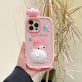 My Melody Lie Down Cute Pink Soft Silicone Case For iPhone 14 13 12 series