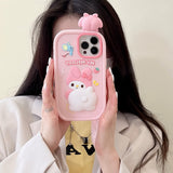 My Melody Lie Down Cute Pink Soft Silicone Case For iPhone 14 13 12 series