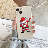 Santa Claus Elk Christmas & New Year Silicone Phone Case For iPhone 15 14 13 12 Series