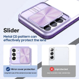 Shockproof Armor Clear Phone Case With Slide Window Camera Protection For Samsung Galaxy S23 S22 Ultra Plus