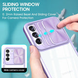 Shockproof Armor Clear Phone Case With Slide Window Camera Protection For Samsung Galaxy S23 S22 Ultra Plus