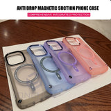 Shockproof Armor Magnetic Magsafe Wireless Charger Soft Frame Matte Case For iPhone 15 14 13 12 series