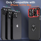 Shockproof Armor Magnetic Case With Slide Camera Protection and Ring Holder For iPhone 14 13 12 series