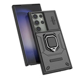 Shockproof Hybrid Armor Slide Camera Lens Case With Magnetic Holder Ring For Samsung Galaxy S23 series
