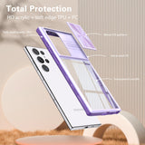 Slide Camera Lens Cap Transparent Shockproof Armor Case For Samsung Galaxy S23 S22 series