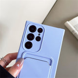 Soft Silicone Wallet Card Holder Shockproof Case For Samsung Galaxy S23 S22 S21 series