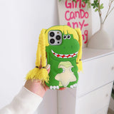 Funny Cartoon Dinosaur Non-Slip Shockproof Soft Silicone Case For iPhone 15 14 13 12 series