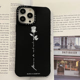 Fashion Black Case With Skull Rose Snake Pattern For iPhone 14 13 12 series