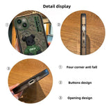 Fashion Bear Pattern Case With Invisible Holder For iPhone 14 13 12 series