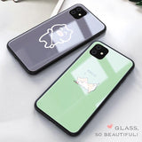 Cute Cartoon Animal Tempered Glass Case For iPhone 11 Pro iPhone 11 Pro Max