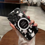 Trendy Printing Magnetism Blossoms Case For iPhone 14 13 12 series