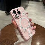 Trendy Printing Magnetism Blossoms Case For iPhone 14 13 12 series