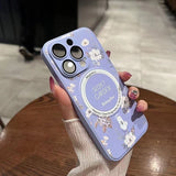 Trendy Printing Magnetism Blossoms Case For iPhone 14 13 12 series
