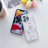 Trendy Printing Magnetism Blossoms Case For iPhone 14 13 12 series